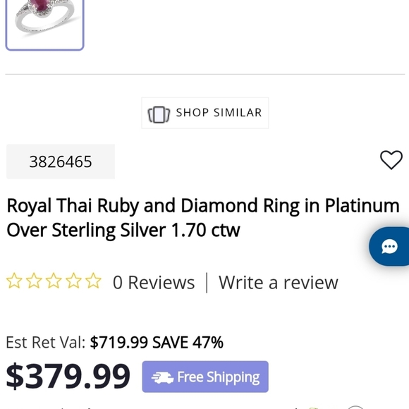 Genuine Royal Thai Ruby and White Zircon in Platinum Sterling Ring Size 7! ♥️ - Picture 8 of 8